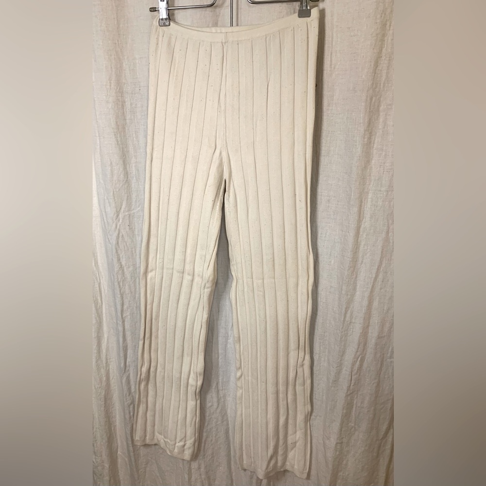 Find Me Now the label knit sweater bottoms in cream - gently worn - size L